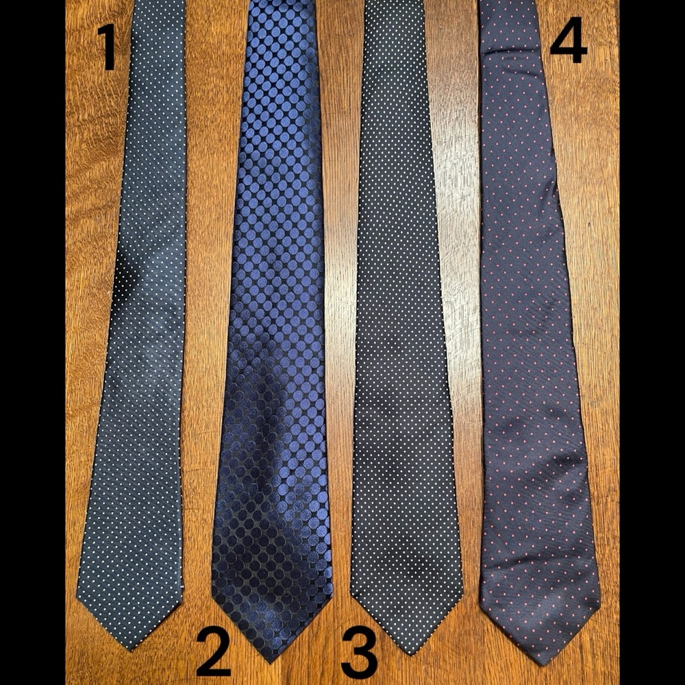 Blue & Navy Silk / Polyester Polka Dot Ties!